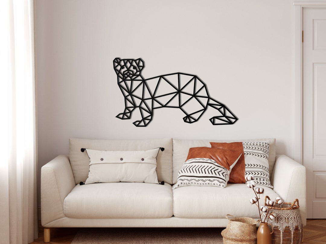Geometric Ferret Wall Art Metal Wall Decor Metal Wall Etsy