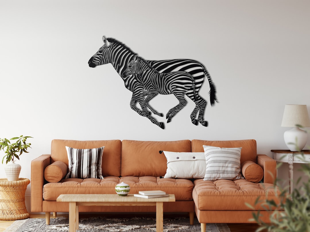 Zebra Metal Wall Decor, Animal Wall Art, Metal Wall Decor, Metal Zebra Family Decor, Wall