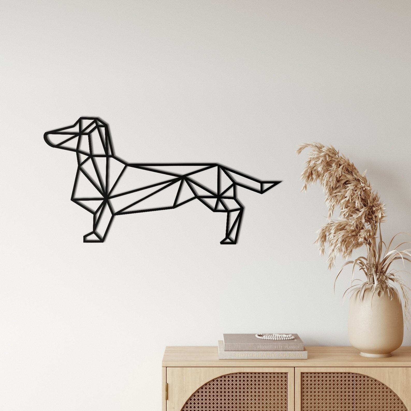 Metal Wall Art Dachshund Art Metal Dog Art Geometric Dog Etsy