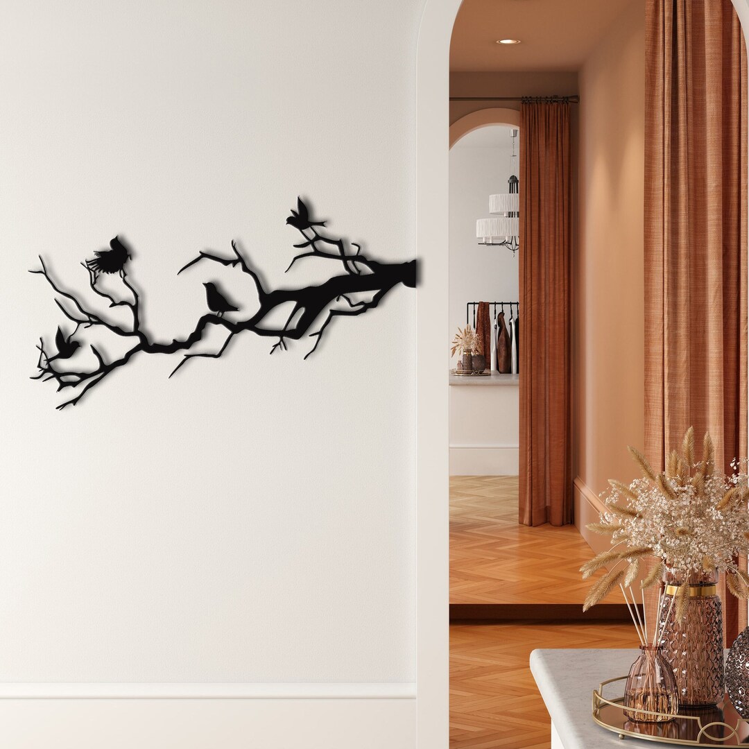 Birds on Branch Metal Wall Decor, Metal Wall Art, Metal Wall Decor