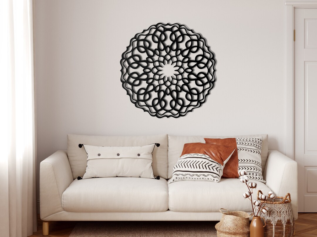 Metal Wall Art Mandala Decor Metal Mandala Wall Art Bohemian Etsy