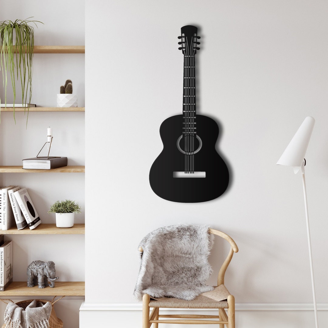 Metal Wall Hanging, Guitar Metal Wall Art , Interior Decoration, Metal