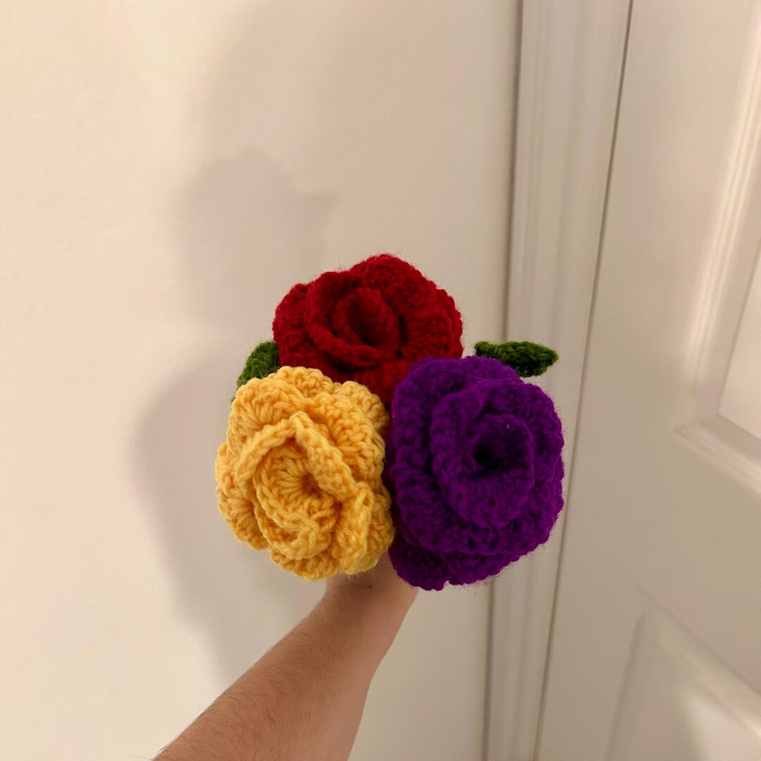 Crochet Roses: Hand Crocheted Roses for Women, Girls, Men, Boys, Gifts ...