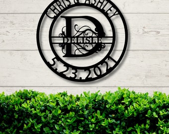 Split Letter Metal Wall Art, Custom Family Name Metal Signs, Housewarming Gift, Monogram Wall Décor, Personalized Anniversary Gift