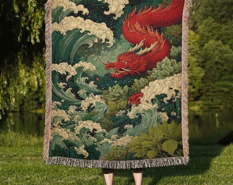 Mythical Creature Blanket, Dragon Blanket, Unicorn Throw, Fantasy Blanket, Magic Creature Bedding, Phoenix Blanket, Fantasy Home Decor Gift