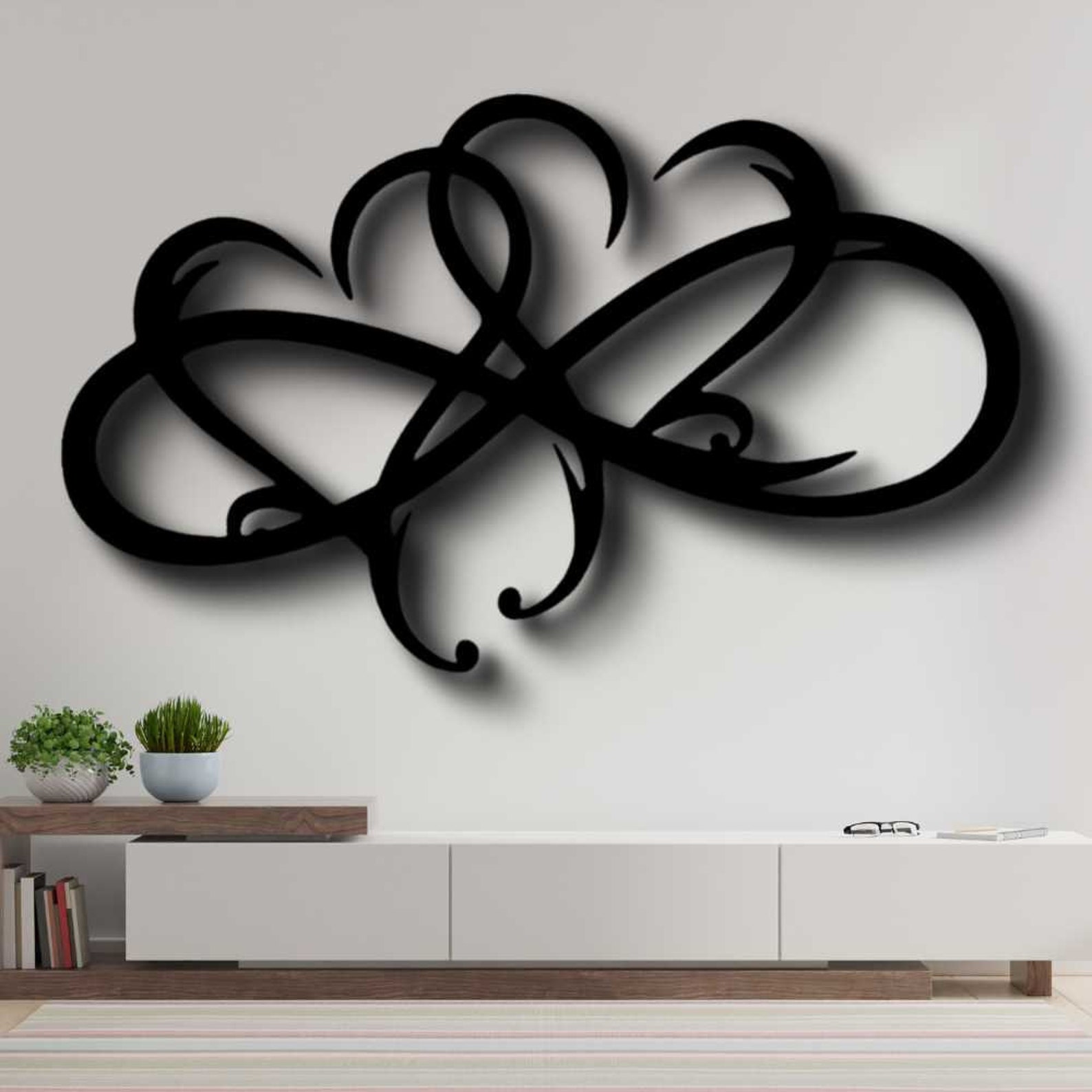 Infinity Hearts Metal Art Sign Infinity Hearts Wall Art Etsy