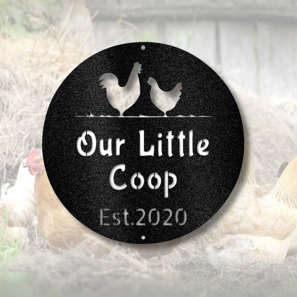 Farmhouse Décor Custom Chicken Coop Metal Sign Chicken Farm Sign Hen