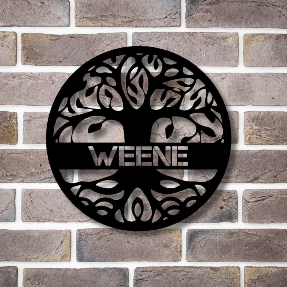 Personalized Tree of Life Metal Wall Art, Custom Family Name Metal ...