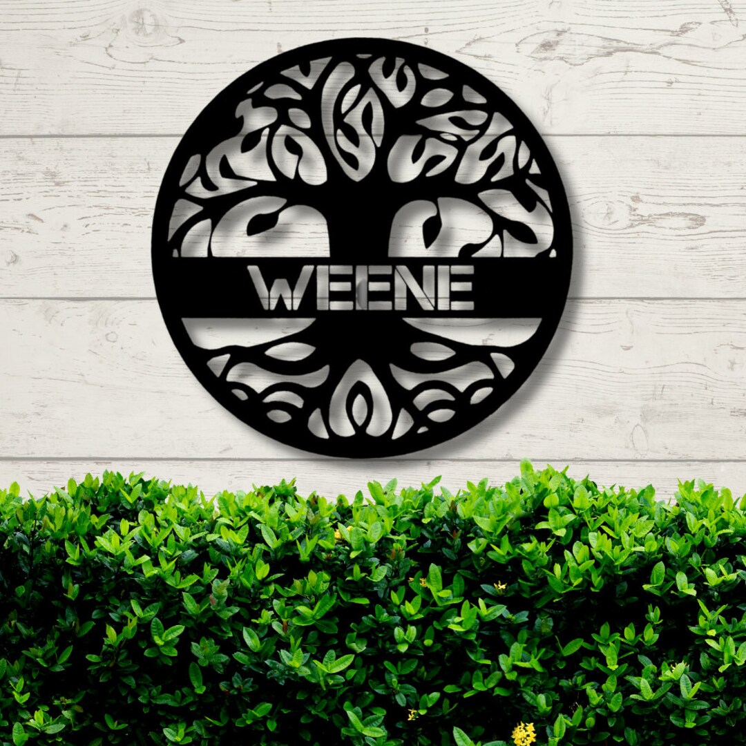 Personalized Tree of Life Metal Wall Art, Custom Family Name Metal ...