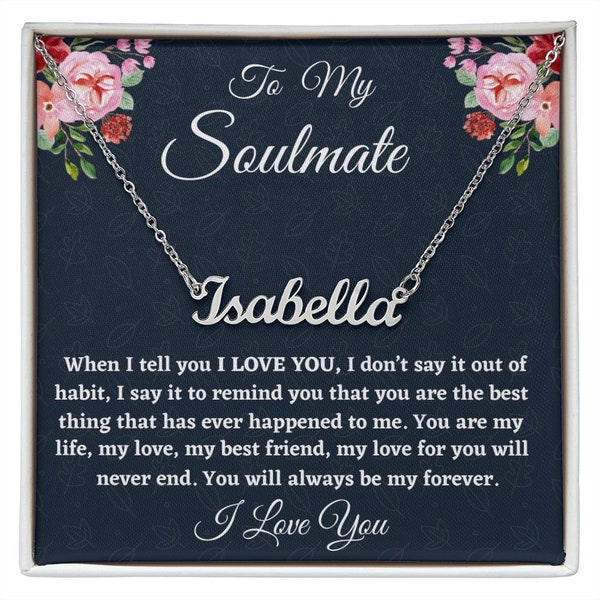 To My Soulmate Custom Name Necklace, Personalized Jewelry Gift For Her, Meaningful Gift, Christmas Gift, Women Jewelry.