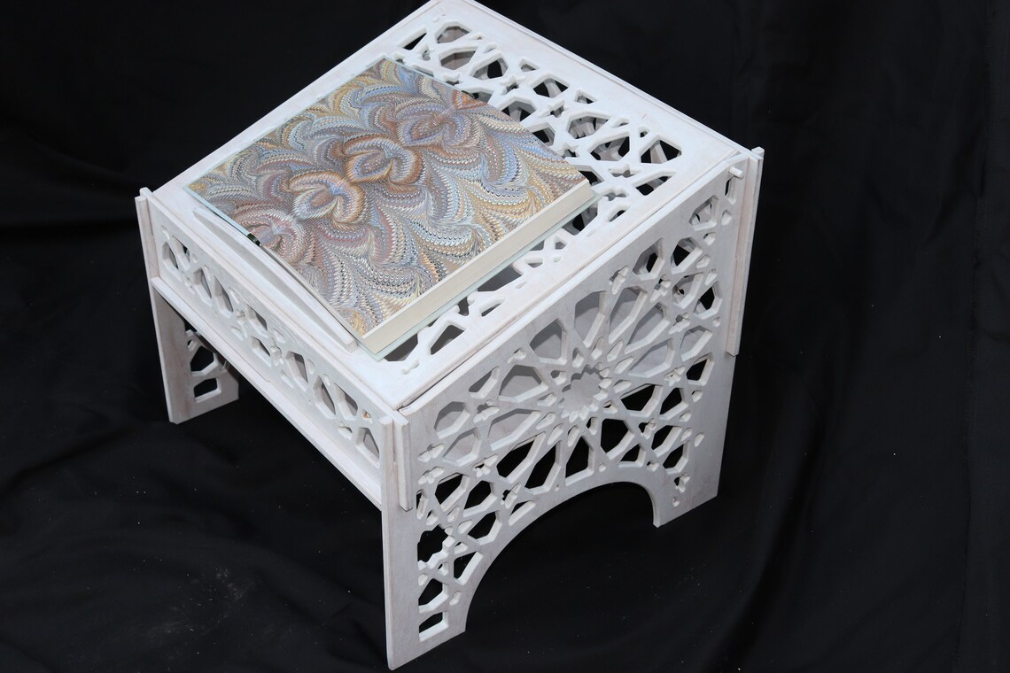 Carved Wooden Quran Stand Quran Storage and Reading Box Etsy