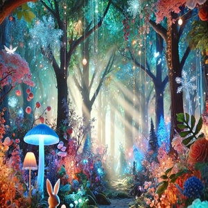 Enchanting Mystical Forest Digital Art Print