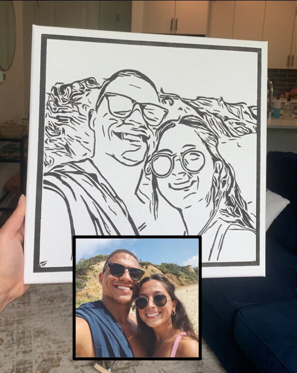 Custom Photo Outline Customized Personalized Picture Canvas Outline - Etsy