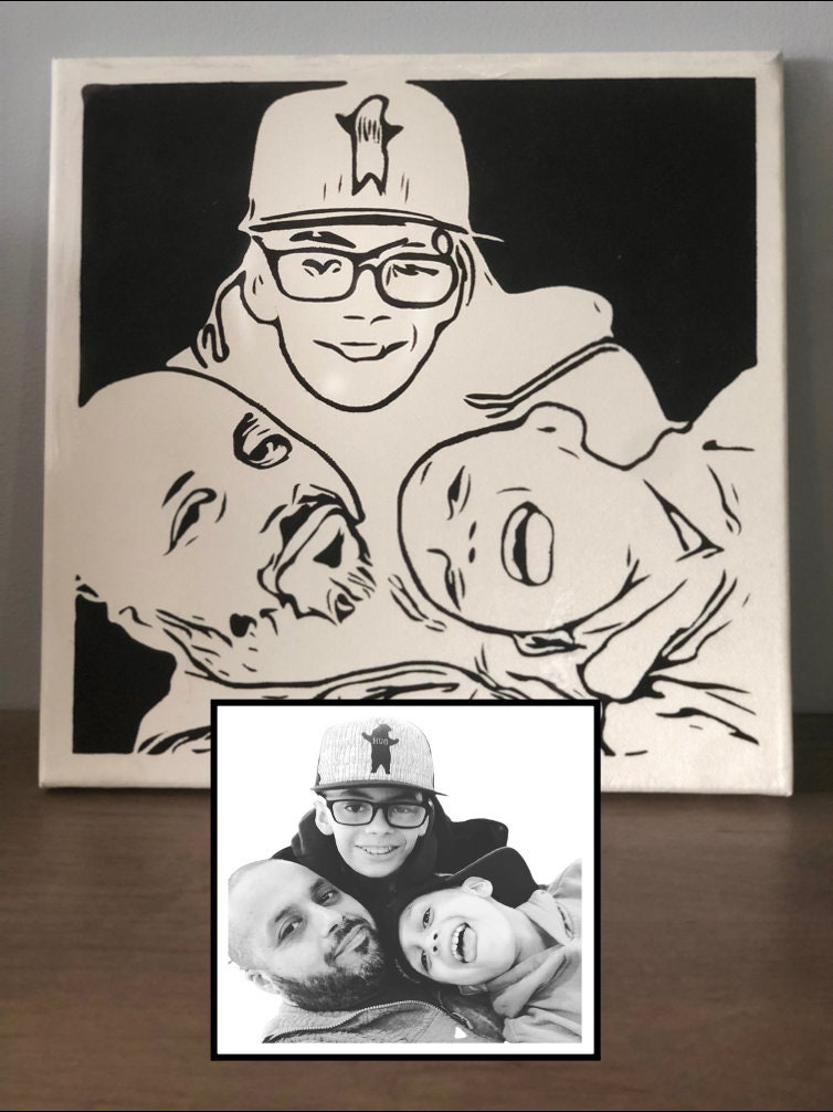 Custom Photo Outline Customized Personalized Picture Canvas Outline - Etsy