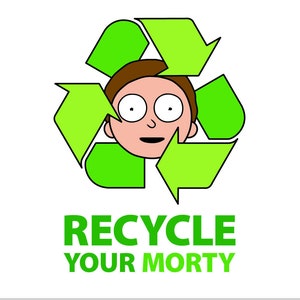 Recycle Your Morty Fan Art Sticker