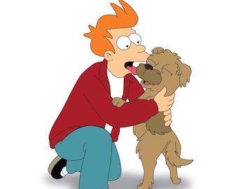 Futurama Fry & Seymour Fan Art Sticker
