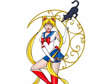 Sailor Moon Transparent Fan Art Sticker