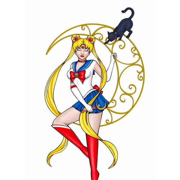 Sailor Moon Transparent Fan Art Sticker