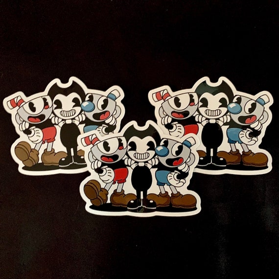 Cuphead Mugman & Bendy Fan Art Sticker 