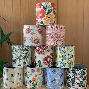 Emma Bridgewater decoupage design style tins 15 cm x15 cm large / recycled/ upcycled/more designs available on my other listings