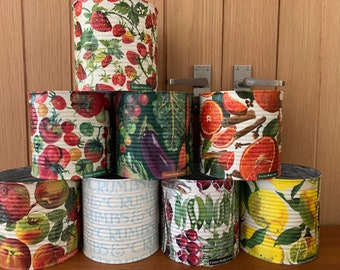 Emma Bridgewater  decoupaged design tins / fruit and veg / recycled/15cm x15 cm/ more designs available on my other listings