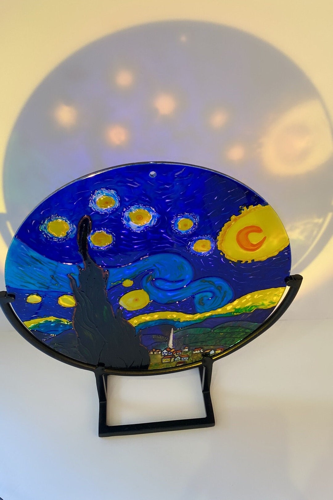 Van Gogh Stained Glass Painting Starry Night Suncatcher - Etsy