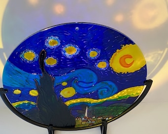 Van Gogh Stained Glass Painting Starry Night Suncatcher