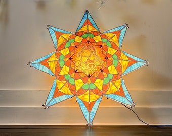 Décoration de lanterne étoilée, 74 cm-29", Décoration printanière, Suspension toutes saisons, Lanterne imperméable à montage facile, Décoration saisonnière