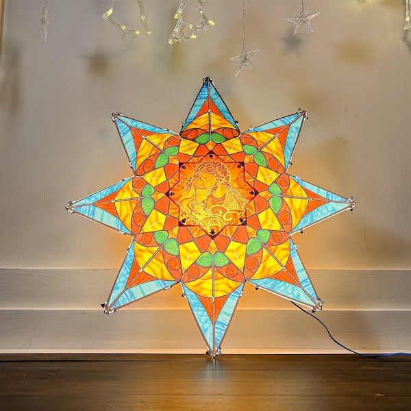 Star Lantern Decoration 74cm-29", Christmas decor, All-Weather Hanging, Easy Assembly Waterproof Lantern, Seasonal Decor