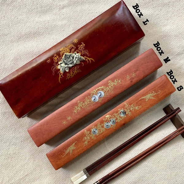 Personalize box Chopsticks 2-10 pairs (not included) for Japanese chopsticks, engraved chopsticks box, wedding favor chopsticks, meal prep
