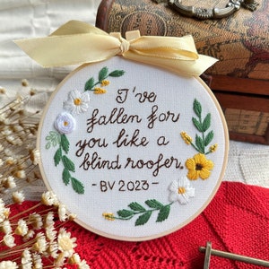 Custom Text Embroidery Embroidered Wall Decor Hand - Etsy