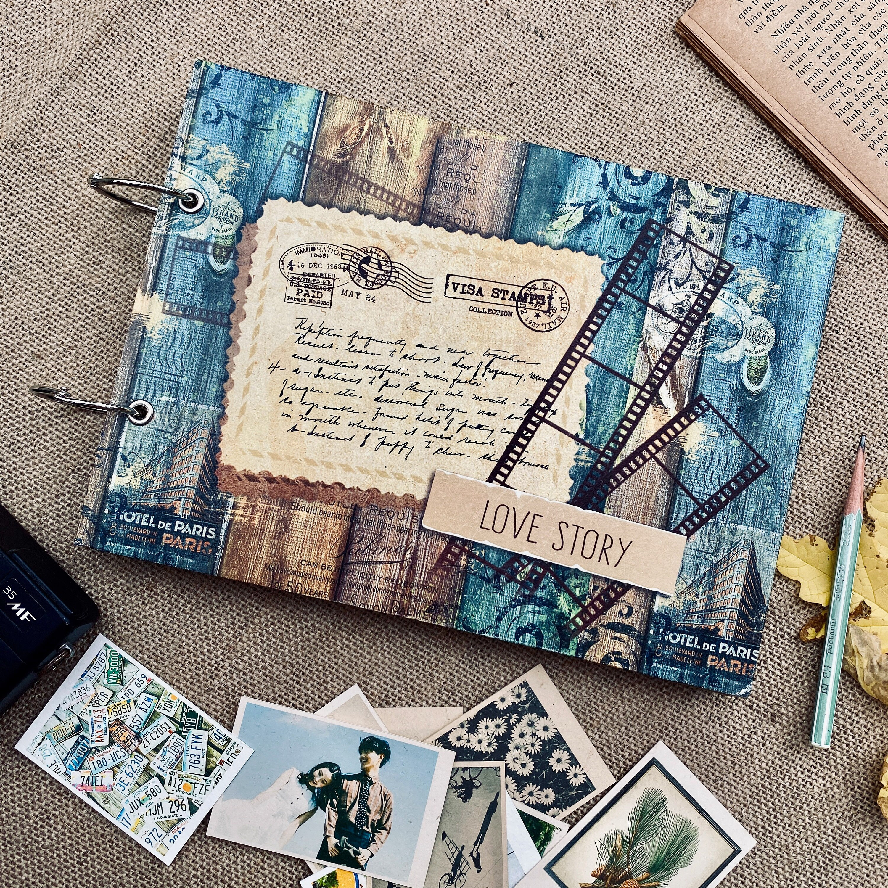 Album Fotografico Fai Da Te A5 - 30 Pagine Nere, Spirale, Con Adesivi E Penne Per Scrapbooking E Ricordi - Foto 2