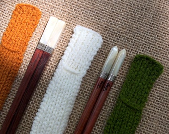 Engraved Rosewood Chopsticks Set: Silver Tip, Knitted Sleeve & Rest