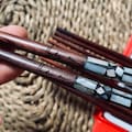 Personalized Rosewood Chopsticks Set | Engraved Mother of Pearl | Custom Asian Gift with Rest & Sleeve | Any Language Engraving
