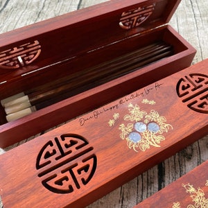 Engraved Chopsticks box size L for 2-10 pairs (not included) for Japanese chopsticks, wedding favor, Spring Gift, Engraved Gift