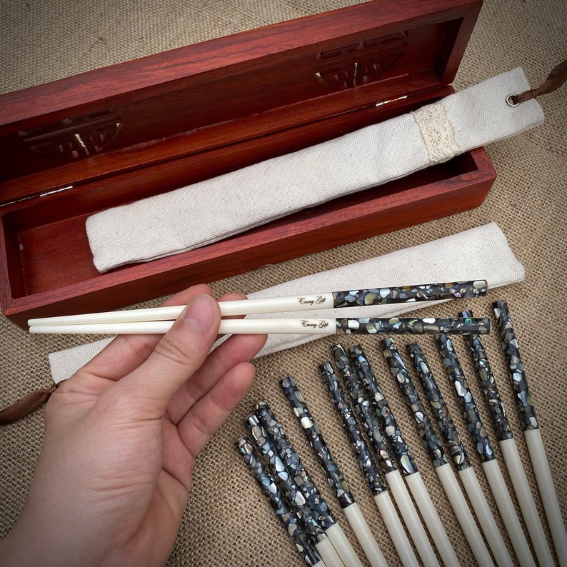 engraved chopsticks with sleeve