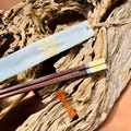 Personalized Rosewood Chopstick Set: Seashell Silver Tip, Hand-Knitted Pouch