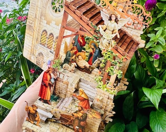 3D Pop-Up Nativity Card: Laser-Cut Christmas Manger Scene Keepsake