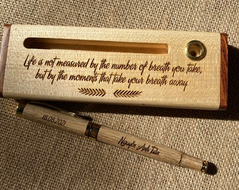 Ensemble de stylos gravés en bois d'agar oud avec boîte, stylo personnalisé, stylo Parker gravé, stylo personnalisé, cadeaux d'amour uniques