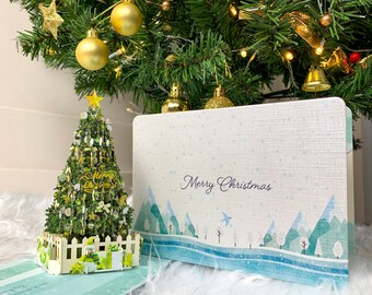 3D Pop Up Christmas Card: Christmas Tree Green Theme, Handcrafted Eco-friendly Holiday Greeting, Unique Love Gift and Decor, Handmade Card