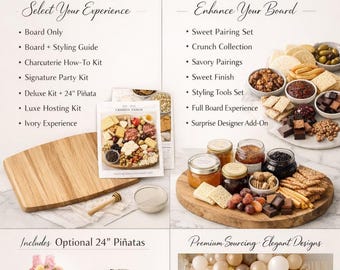 Custom Charcuterie Board Kit | Party in a Box with Piñata | Luxury Party Kit | Hosting Kit | Personalized Birthday Decor | DIY Grazing Board
