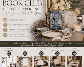 Book Club Hosting Kit | Themed Tablescape, Menu Guide, Printables (Digital Download)
