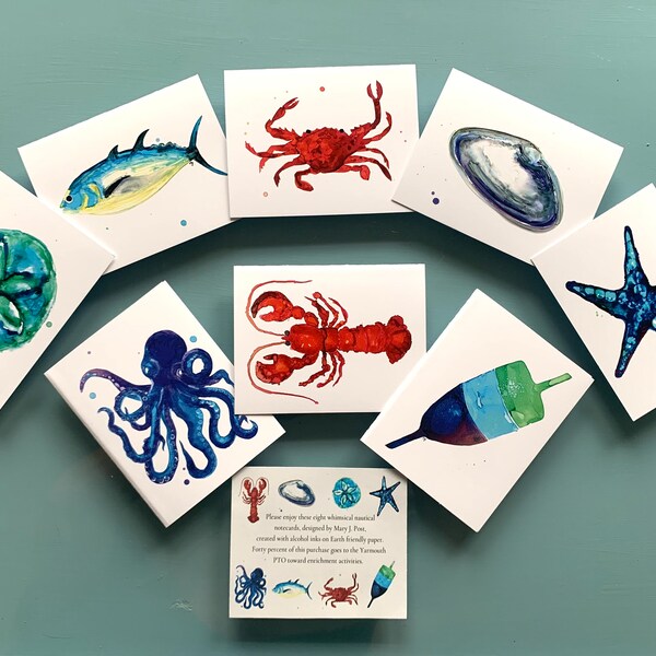 Nautical Note Cards Etsy