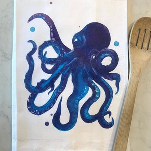 Octopus tea towel