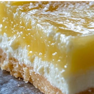 Lemon Cheesecake Bars Recipe PDF, Triple Layer Lemon Squares, Summer Dessert, Citrus Baking