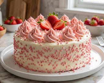 Chocolate Strawberry Dream Cake Recipe, Moist Layer Cake, Gourmet Dessert PDF, Digital Guide