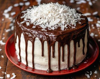 Gourmet Chocolate Coconut Madness Cake Recipe PDF Moist Dark Cocoa Sponge Tropical Layer Dessert