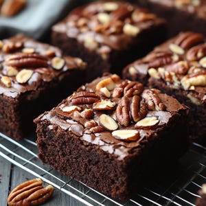 Nutty Chocolate Fudge Brownies Recipe PDF Fudgy Chocolate Bars Digital Download