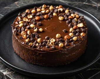 Hazelnut Chocolate Fudge Cake Recipe PDF, Rich Nutty Dessert, Gourmet Baking Download
