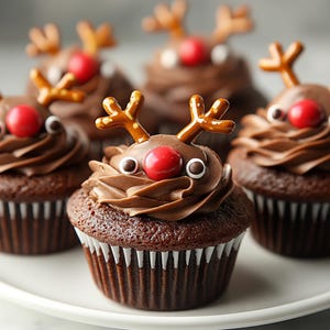 Reindeer Chocolate Cupcake Recipe: Holiday Baking (Digital PDF Download)